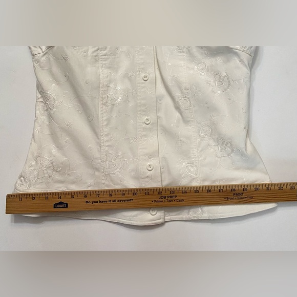 Julie Mitchell Urban Collection embrodery sequin denim jacket ivory 14 - Picture 11 of 16